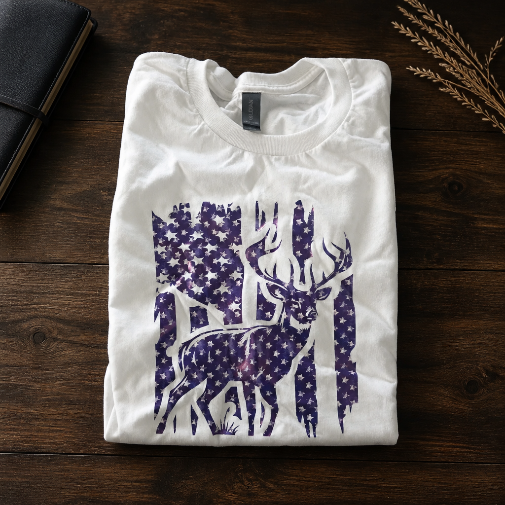 Rustic Patriotic Deer T-Shirt β Adult X-Large (Last One!)