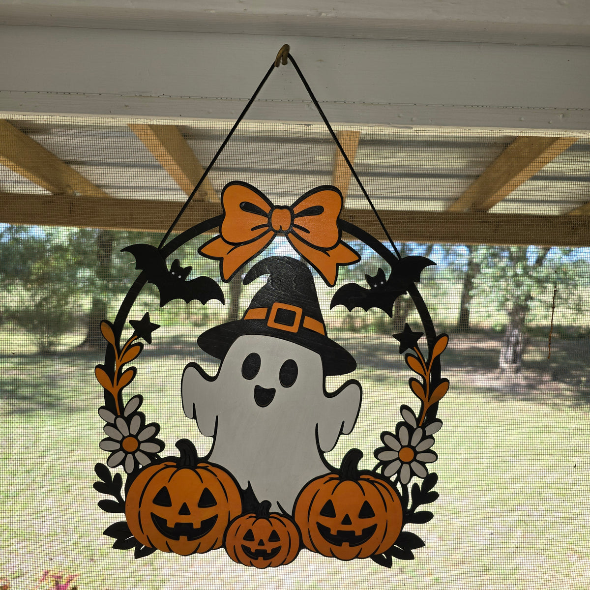 Ghost & Pumpkin Wreath
