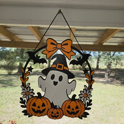Ghost & Pumpkin Wreath