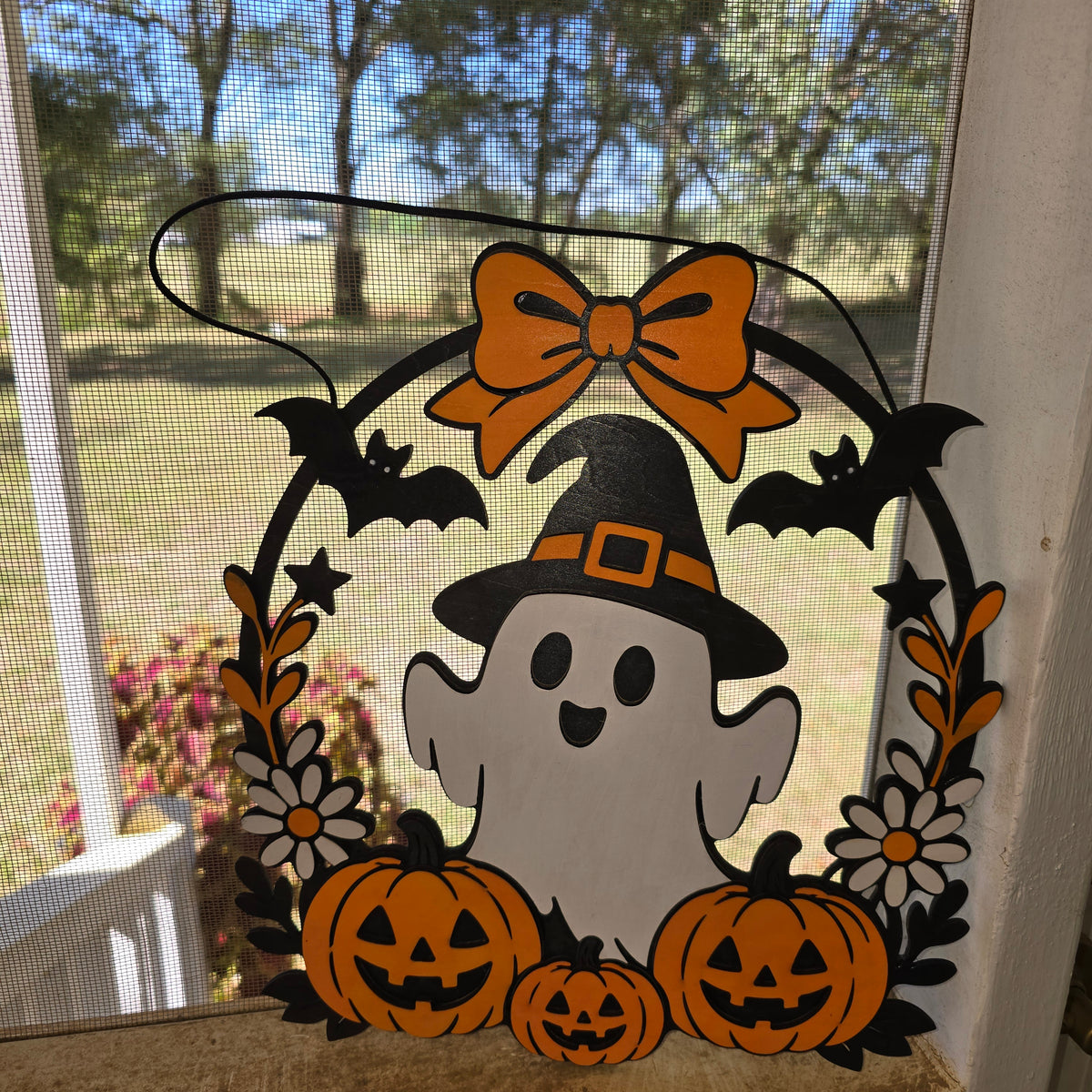 Ghost & Pumpkin Wreath