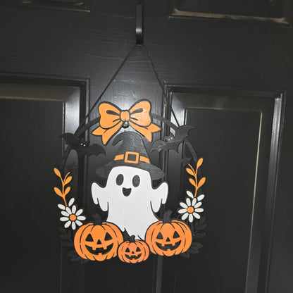 Ghost & Pumpkin Wreath