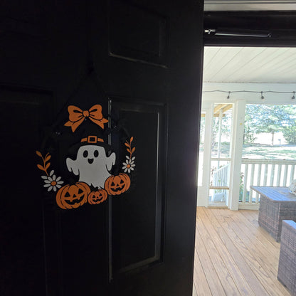 Ghost & Pumpkin Wreath