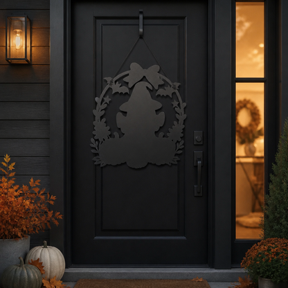 Spooky Sweet Ghost & Pumpkin Halloween Door Hanger